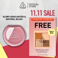 3CE Blushlighter, 2 in 1 matte blush and shimmery highlighter, with sebum-based blush which blurs po
