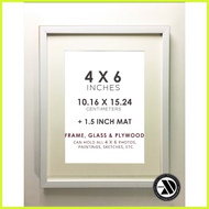 § 4x6 Inches Plus 1.5" Mat Photo Frame - Picture Frame - Wall Frame