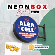 Neon Box custom desain bulat bracket besi