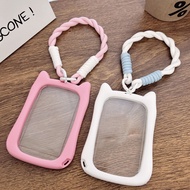 Cat ear card holder Straw niche cute student Cat ear card holder transparent niche cute student Camp