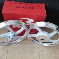 ล้อแม็ก fino125i 3รูขอบ14 หลังmio125(gt125)ขาวปัด racingboy