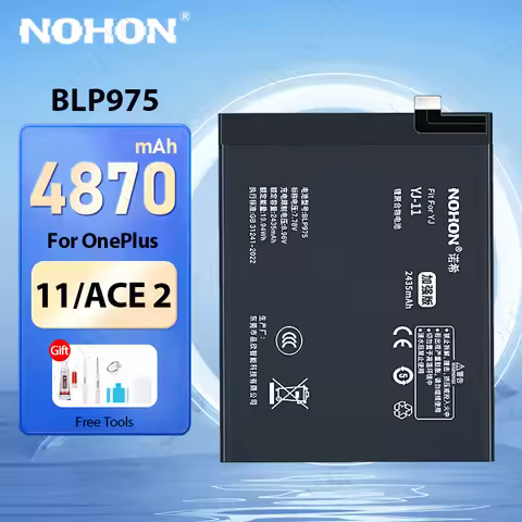 NOHON BLP975 Battery for OnePlus 11 10 Pro 9 8 7 6 ACE2 1+ One Plus Phone Batteries BLP899 BLP829 BL