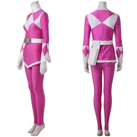 Red Female Ranger Cosplay Pink Zyuranger Mei Cosplay Costume Top Pants Full Set Power Ptera Outfit C