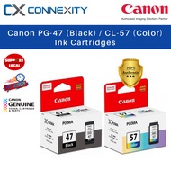 [Bundle Set] Canon Genuine Black Ink Cartridge PG-47 Color Ink Cartridge CL-57 Canon PG47 Canon CL57