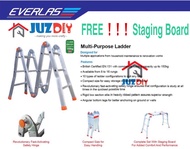 EVERLAS Sirim Approved Heavy Duty 16 Steps Aluminium Multi Purpose Ladder