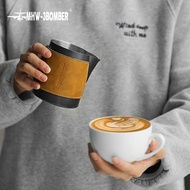 Bomber Pull Flower Cylinder Handleless Leather Case Stainless Steel Pull Flower Cup Coffee Machine P