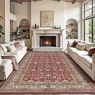 Rugland 8x10 Area Rugs - Stain Resistant Washable Rug, Anti Slip Backing Rugs for Living Room, Vinta