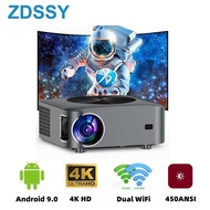 ZDSSY X2โปรเจคเตอร์แอนดรอยด์1080P 9.0 450แอนดรอยด์2.4G &amp; 5G บลูทูธ WiFi คู่4K บีมเมอร์แสดงผลวิดีโอ M.2ลำโพงรวมอยู่ในกล่อง