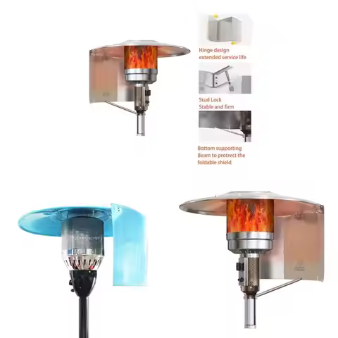 97QD Weather Resistant Wind Shield Baffle Gas Heater Accessories Aluminum Secure Flame Stability For