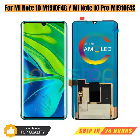 iParts Replacement Display for Xiaomi Mi Note 10 M1910F4G Mi Note 10 Pro M1910F4S AMOLED Touch Scree