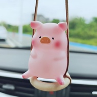 Swing Pig Car Hanging Ornament Cute Lucky Piggy Car Pendant Swing Pig Car Decoration Rearview Mirror