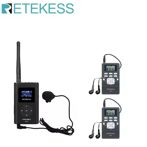 Retekess Wireless Tour Guide System FT11 FM transmitter Portable FM Receiver 2 pc PR13 For Tour Chur