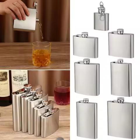 Stainless Steel Hip Flask Portable Liquor Flask Leakproof Drinking Bottle Alcohol Wine Whiskey Holde