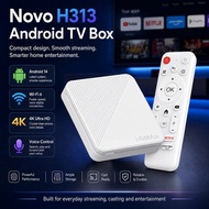 Novo H313 Box 2G/16G Android 14 H313 4K UHD Wifi6 2.4G/5G BT Smart Box TV with Voice Control Remote