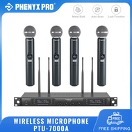 Phenyx Pro PTU-7000A Ｗireless Ｍicrophone System 4-Channels Professional Handheld Dynamic Microphones