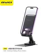 Awei X44 Desktop Foldable Phone Holder 360° Rotatable Adjustment Angle Phone Stand Portable Smart Ph