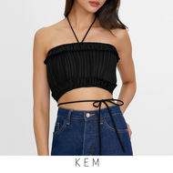 Pleated Crop Top