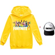 [In Stock] Fortnites Girl's Children Hoodies Boys Girls Hoodies Fashion Autumn Kids Clothing Long Sleeves Cotton Blend Cartoon Anime