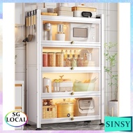 SINSY SSL Kitchen Cabinet Storage Cabinet Shelf, Floor Type, Multi-layer Multi-functional with Door, Dishes, Pans, Appliances, Aux JP