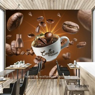 Wallpaper Dinding 3D Custom Cafe Coffee Shop/ Kafe Kopi (21BS-003)