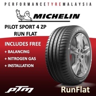 Michelin Pilot Sport 4 PS4 ZP 17 18 19 20 Run Flat Tyre (FREE INSTALLATION) Tayar Tire RFT