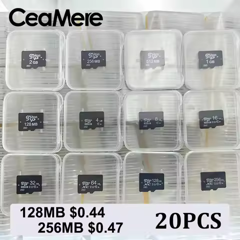 20pcs Original CeaMere High-Speed MemorySD Card Factory Wholesale 256MB 2GB 8GB 32GB 64GB 256GB, 100