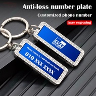 Toyota GR Sport Laser Customized Key Anti Loss Card Keychain Keychain Car Decoration Alloy Accessories Gift for Veloz Raize Vios Avanza Innova Fortuner Corolla Rush Alphard Agya