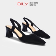 Giày cao gót nữ DILY quai hậu cut-out công sở giày slingback mũi vuông sang trọng cao 5cm DL0544