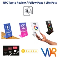 NFC Tap-to-Review Google Business & Insta Facebook Follower Acrylic Standee