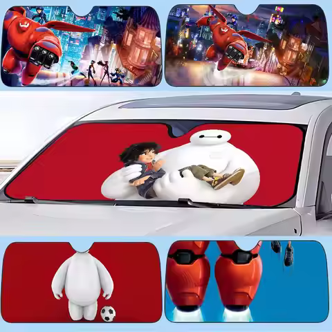 Big Hero 6 Baymax Car SunShade Windshield Funny Sun Shade Foldable UV Ray Sun Visor Protector Sunsha