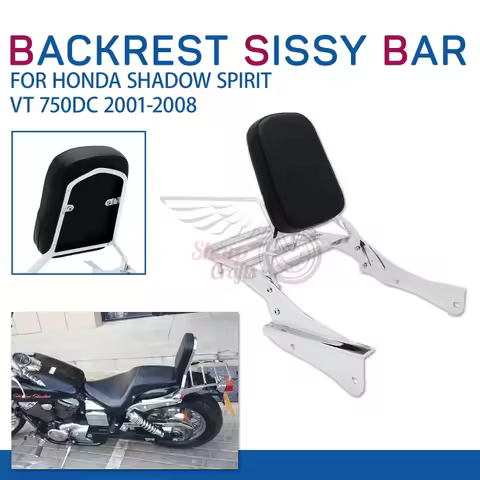 Motorcycle Passenger Backrest Sissy Bar Luggage Rack For Honda Shadow Spirit VT 750DC VT750DC 750DC 