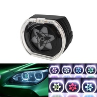 2PCS 3inch Rotating Fog Light RGB Universal Square Fog Light Motorcycle Taillight Modification Car C