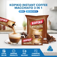 Kopiko Instant Coffee Macchiato 3 in 1 480g (24g x 20 Sachets) – Rich & Creamy Coffee Mix
