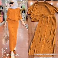 Set Muslimah 2in1 Set Rajut Batwing Top + Pencil Skirt