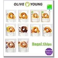 Olive Young Delight /❣️Big Sale /Olive Young Bagel Chips 60g /Low-calorie Snacks /Flavor of Cream Soup, Corn Soup, Honey Butter, Real Pizza, Garlic Butter /Korean Snack