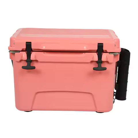 Kuer 20QT Rotomolded Plastic Lunch Outdoor pink Ice Chest Insulated Cooler Box with Handle for Fishi