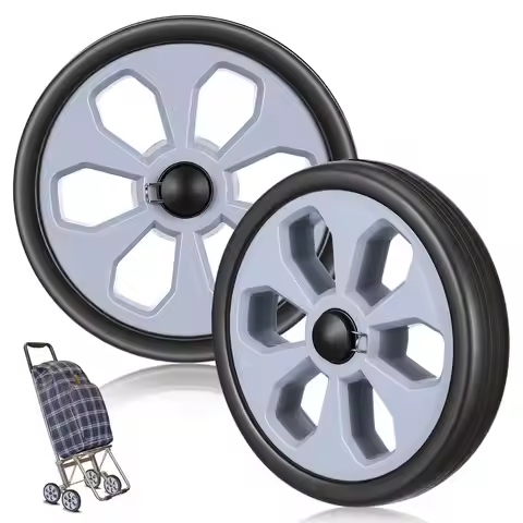 2pcs Shopping Cart Wheels Replacement Plastic Foldable Utility Trolley Wheels Heavy Duty Rolling Whe