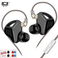 KZ ZVX berwayar fon telinga logam di telinga Monitor fon kepala sukan HiFi Stereo Bass Earbuds bunyi