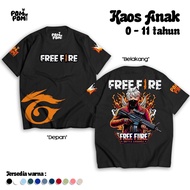 100-150cm Free Fire FF EP Men's T-Shirt 0-12 Years Soft Cotton Big Game K1696