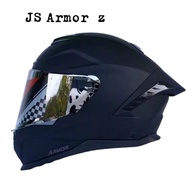 Helmet JS Armor z full face visor silver carbon solid motorcycle helmet