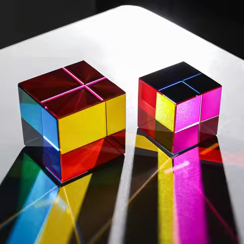 1pcs Magic Prism Cube 30/40mm Hexahedral Crystal Magic Cmy Cube 3D Color Cube Prism For Photography