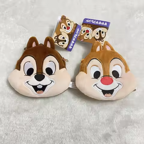 Disney Anime Wallet Pendant Chip Dale Cute Coin Purse Couple Headset Key Storage Bag Kids Friends Ch