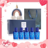 Acqua di Parma 帕爾瑪之水 藍色地中海情人節香水禮盒組(5mlX5)-平行輸入+手工編織掛飾(附提袋)