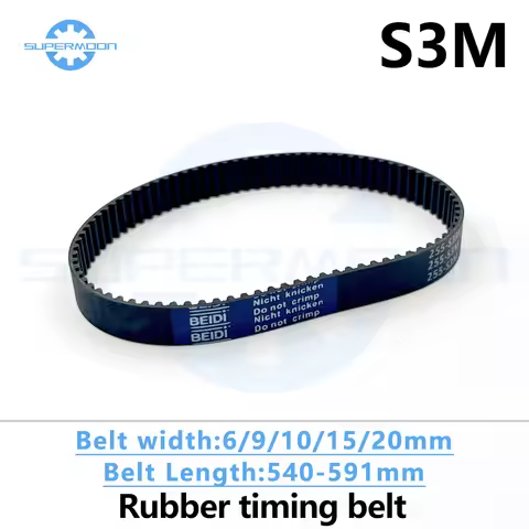 S3M Timing Belt Length 540 543 546 549 552 555 558 561 564 567 570 573 579 582 585 588 591mm Width 6