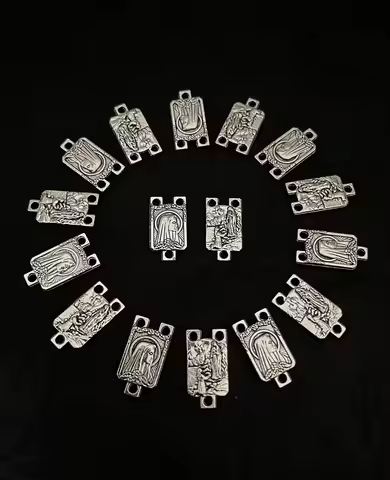 Diyalo 10Pcs Catholic Rosary Part Antique Metal Our Lady of Lourdes Centerpieces Connectors Commemor