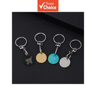 Trolley Coin Keyring 4ps Piece UK Set | Shopping Cart Token Keyring | Trolley Token for Supermarket 