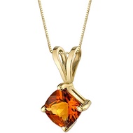 PEORA 14K Yellow Gold 1 Carat Citrine Pendant for Women, Genuine Gemstone Birthstone Classic Solitai