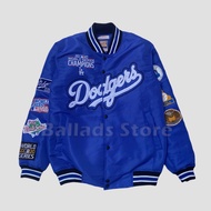 La Dodgers Los Angeles Blue Varsity Bomber Jacket Men's Jacket Wanita Original