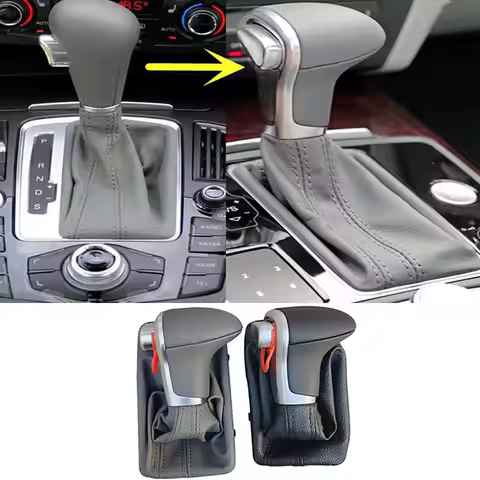 car Leather Chrome GEAR Shift Knob shift knobs For AUDI A6 A7 A3 A4 A5 A6 c6 Q7 Q5 2009 2010 2011 20