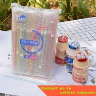 Double Children200Independent Packaging Straw Disposable Color Elbow Yakult Children Drinking Water Thin Pointed Straw I